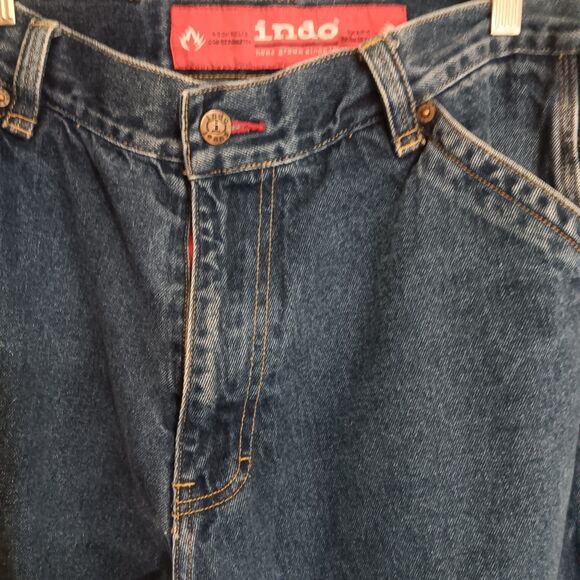Indo Homegrown Vintage Men's Carpenter Jeans Sz 36- 32 Baggy Fit Mid Wash - Picture 2 of 11